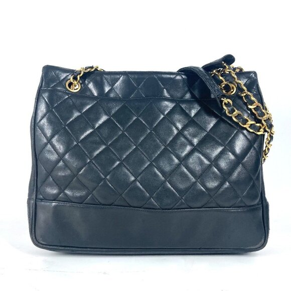 CHANEL Vintage Black Lambskin Leather Coco Mark Shoulder Bag - Picture 1 of 16